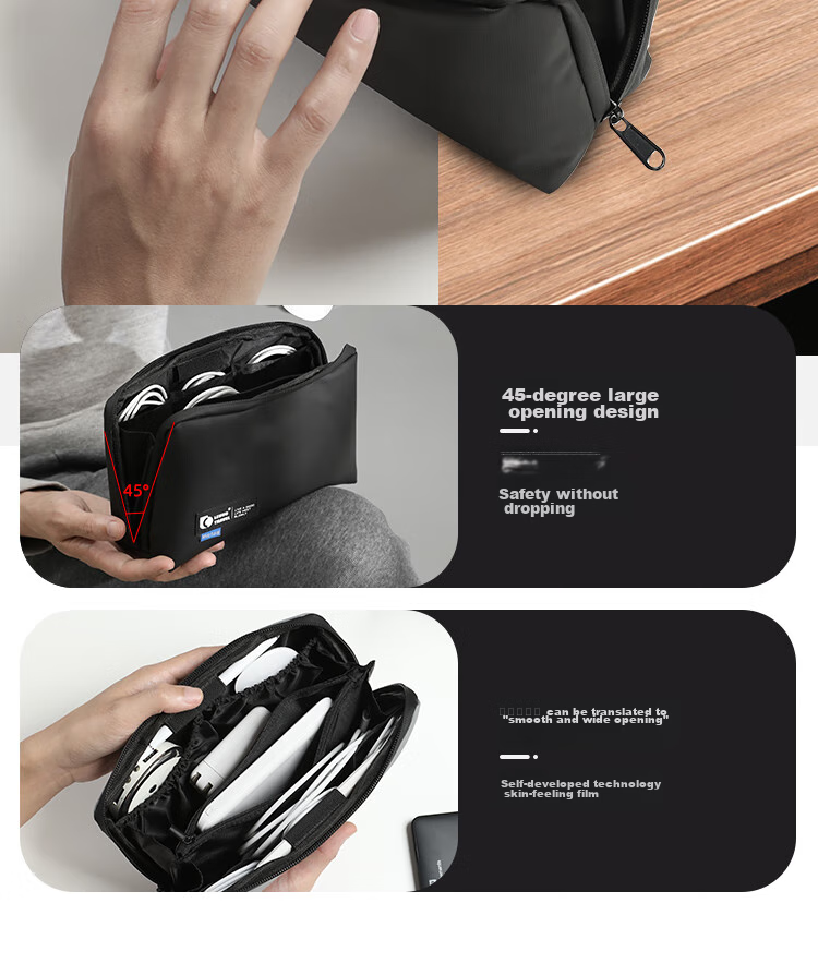 Right Away Digital Storage Pouch, Mouse Charger, Computer Power Supply Cable, Travel Portable Electronic Device And Phone Accessory Bag 14