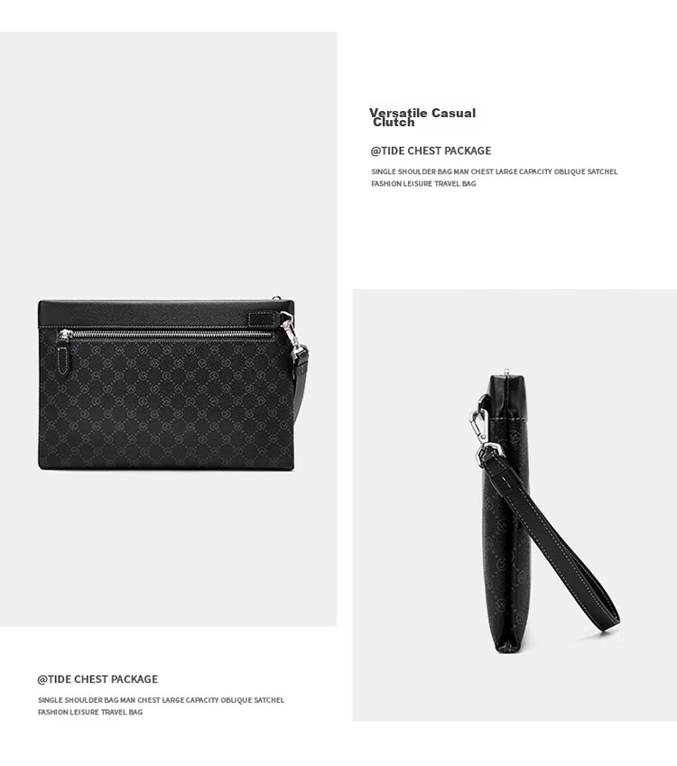 GOLF Men's Clutch Large Capacity Handbag with Multiple Card Slots Envelope Bag Long Wallet Gift for Boyfriend 24