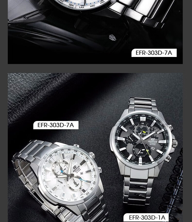 CASIO Men's Watch, EDIFICE Earth Heart Quartz Exam Japanese And Korean Style Gift Box Edition for Boyfriend, EFR-303L 12