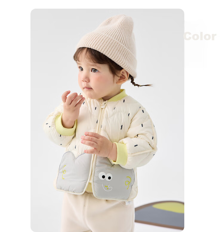 BALABALA Children's down Jacket, Triple Protection Clothing, Lightweight Baseball Collar Coat, Boys And Girls Outerwear, Autumn And Winter Wear, Floral Cute Desig 25