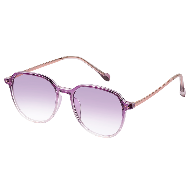 Mr. PuTian Anti-Blue Light Reading Glasses for Women, Bifocal Progressive Purple High-End Reading Glasses, 150 Degrees (50-54 Years Old)