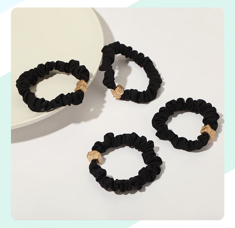 CHIMERA 4 Ponytail Hair Ties, Simple Glazed Heart-Shaped Hair Bands, Hair Ties for Women, Mid-Autumn Festival Gift 27