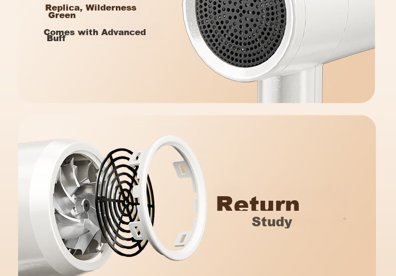 AUX Hair Dryer, Home Use, Negative Ion Blue Light Hair Protection, Non-Damaging Electric Blower, 1800W High Power Quick-Drying Hair Dryer, Portable Dorm Hair Dryer 40