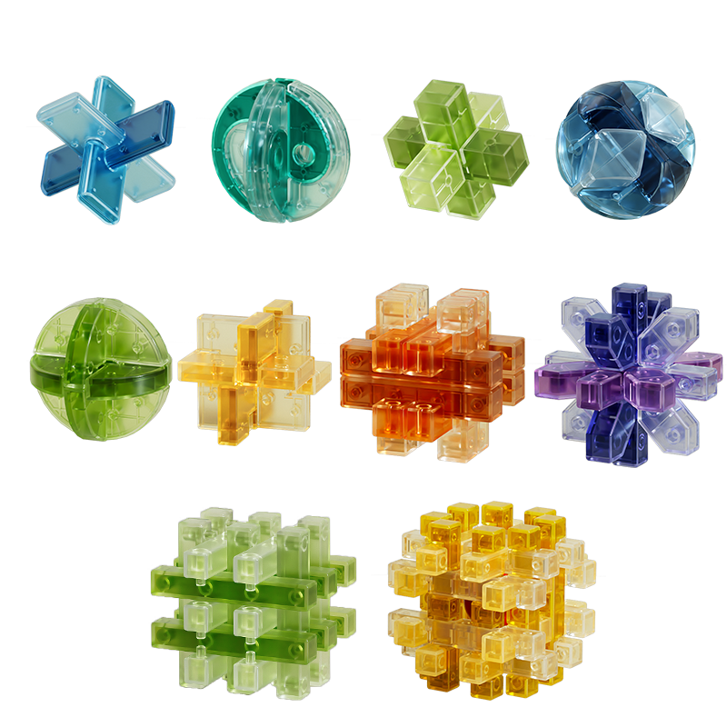 Qiaopigu Children's Luban Lock, Hole Ming Lock, Deluxe Complete Set, Unlocking Puzzle, Elementary School Assembly Educational Toy, Birthday Gift for Boys And Girls
