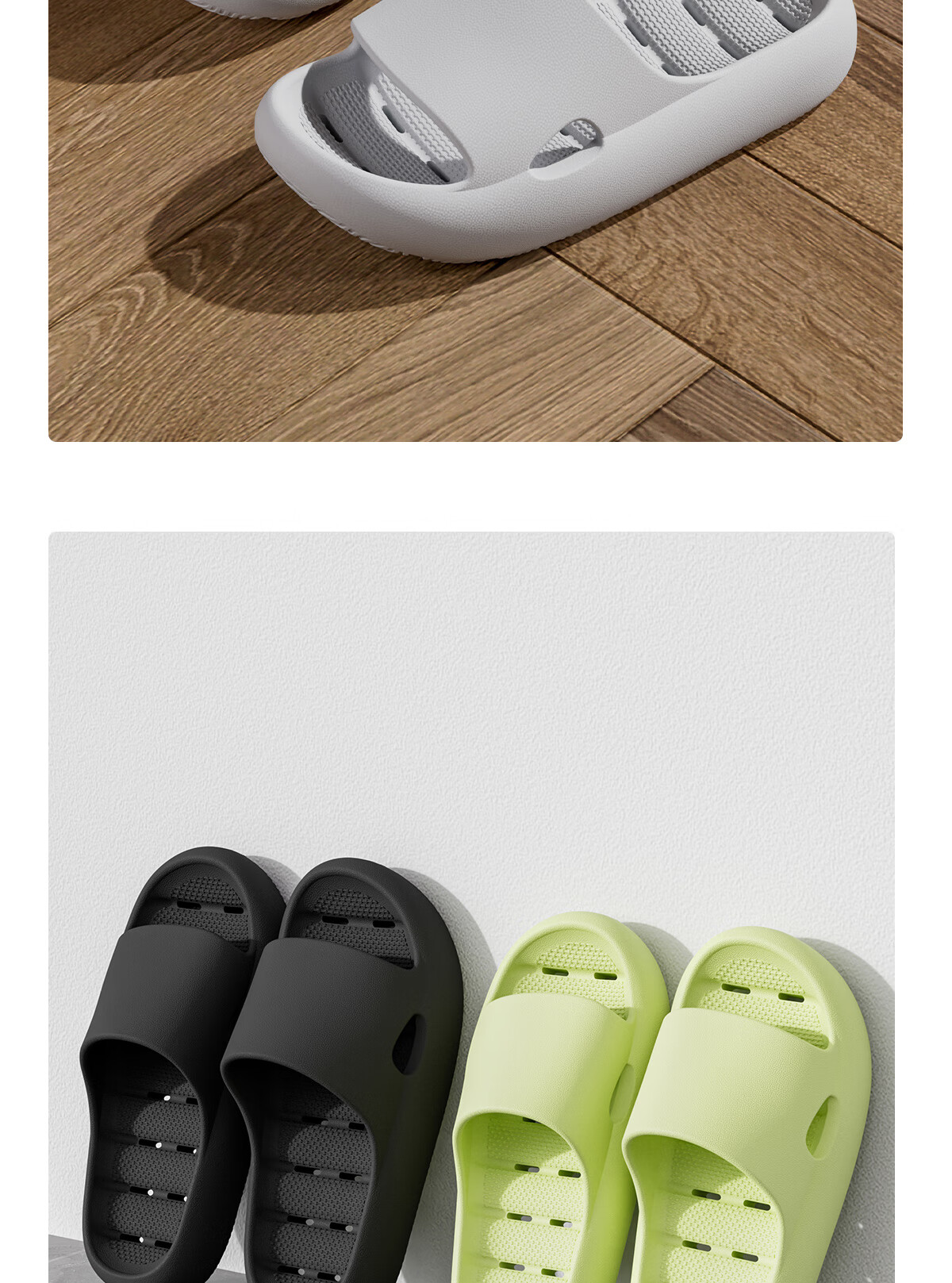 Grace Antibacterial Bathroom Slippers for Men Summer Indoor Home Non-Slip Odor-Resistant Shower Thick Sole Quick-Dry Drainage Sandals 10