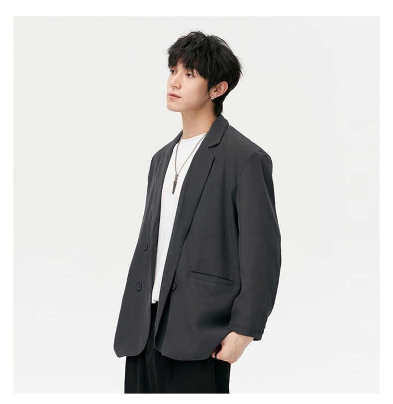 MMOPTOP Luxurious High-End Suit Jacket for Men, Spring And Autumn Trendy Cool Casual Blazer Top X233 Black 2XL 7