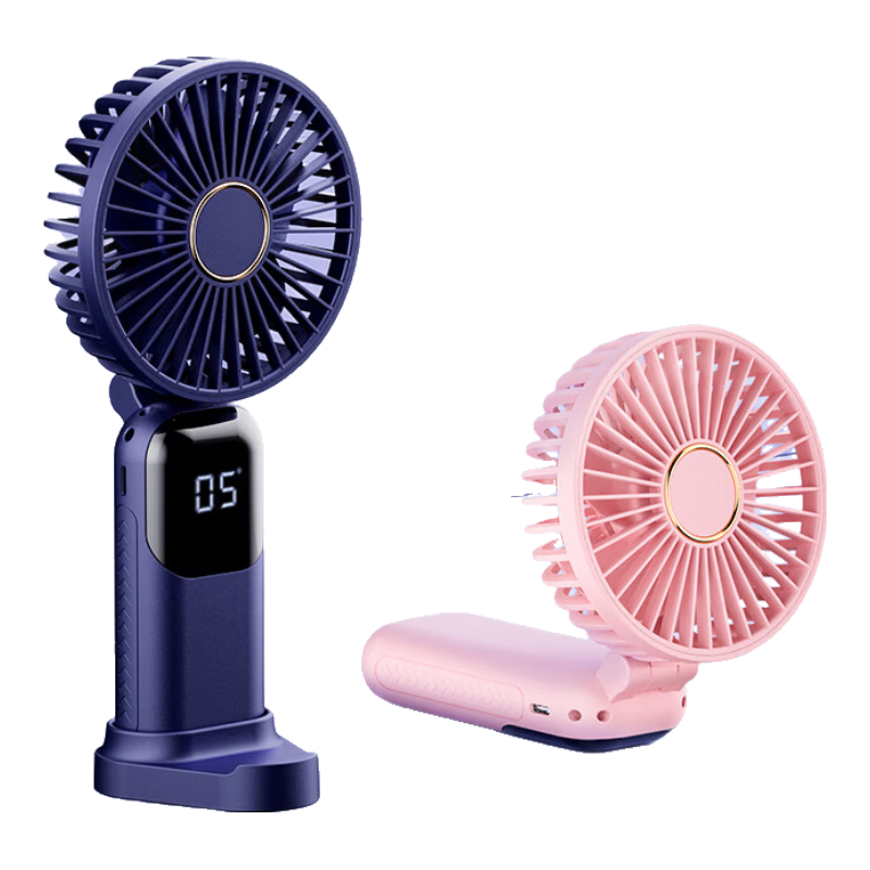KPD KEEP PURSUING DREAMS Handheld Mini Fan, Multifunctional Smart Digital Display High-Power Fan, Portable Mini USB Rechargeable Fan for Office, Dormitory, Desktop And Outdoor Use, F01i/N15 Pink