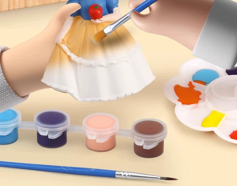 Shangmeibeibei Plaster Doll Coloring Craft DIY Painting Toy for Boys And Girls 3-6 Birthday Gift Princess Series 2