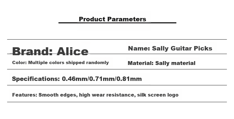 Alice Guitar Picks 0.71 0.81 0.96mm 2pcs Each + Pick Holder Guitar Accessories 7