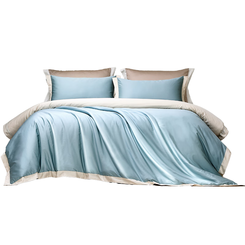 Fuanna Home Textiles 100-Thread Count Long-Staple Cotton Four-Piece Set Hotel Luxury High-Count High-Density Pure Cotton Bedding Sheet Quilt Cover 1.5m