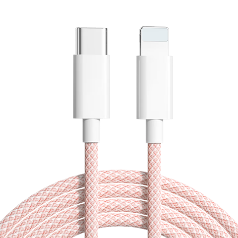 Apple PD30W Fast Charging Cable Compatible with iPhone 14/13/12/8 Type-C Braided 1.5m Pink