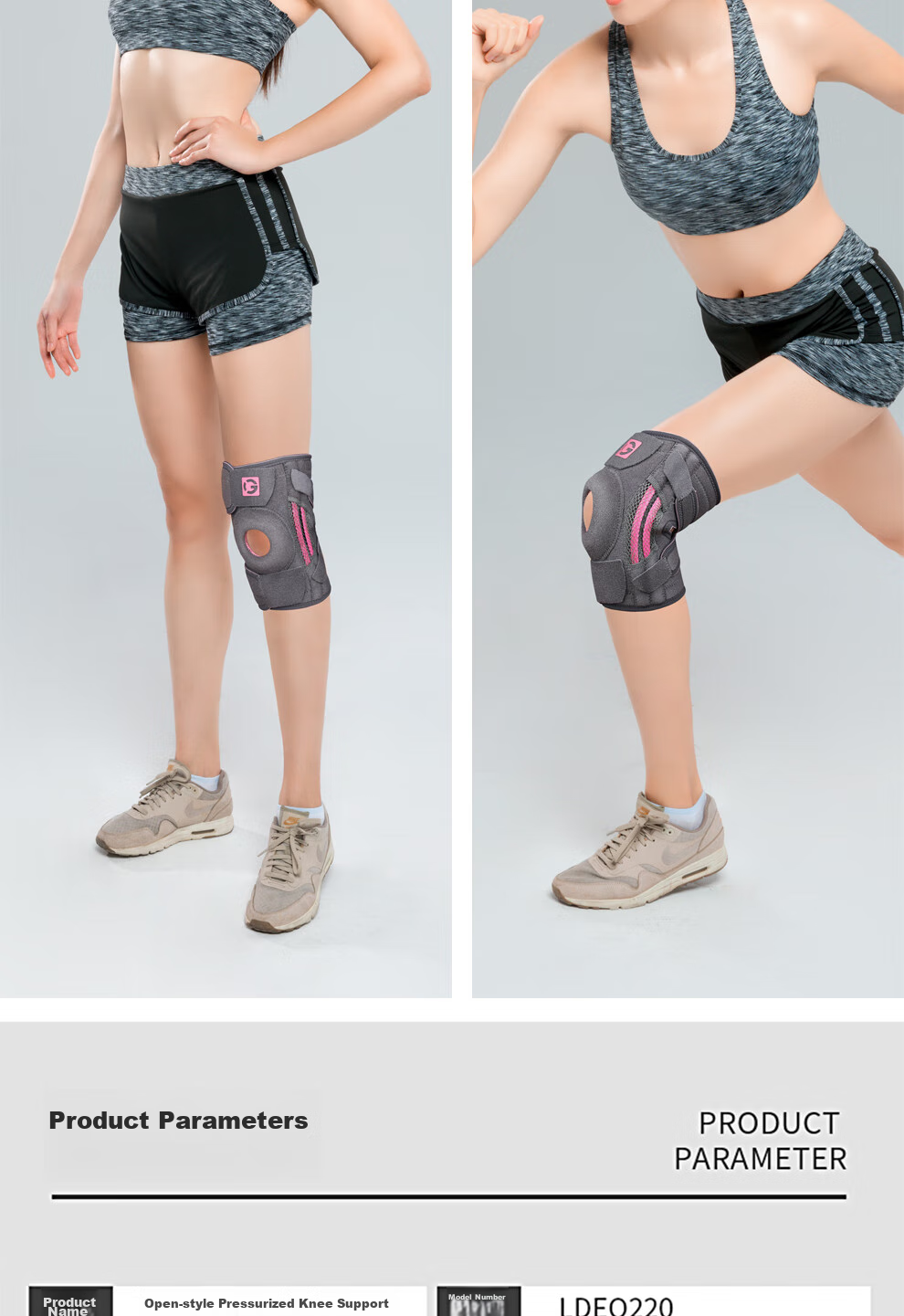 Gingpai Sport Knee Brace for Jump Rope, Professional Sports Knee Support for Women, Patella Protection for Running, Hiking, Badminton, Meniscus Knee Sleeve And Protector 15