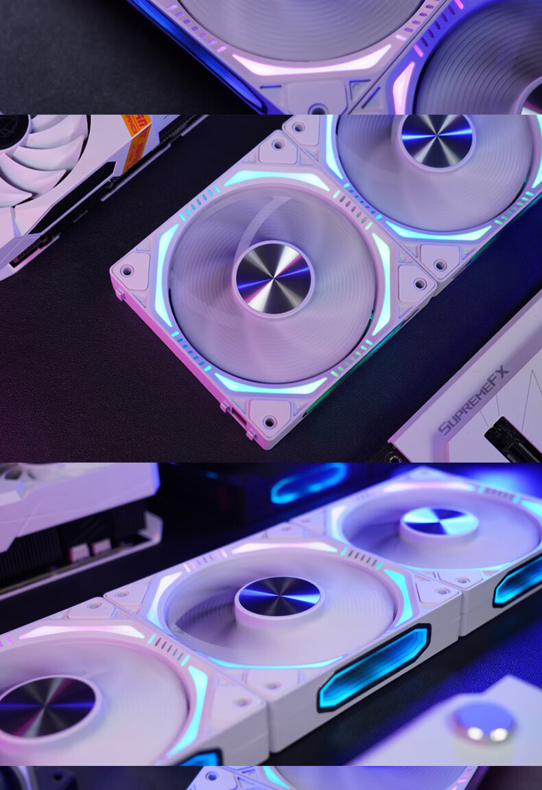 Wanjia Star Chain Building Blocks White Forward Three-Pack 12CM Water-Cooled Case Fan Module Wireless Assembly/ARGB Lighting Sync/PWM Temperature Control 12