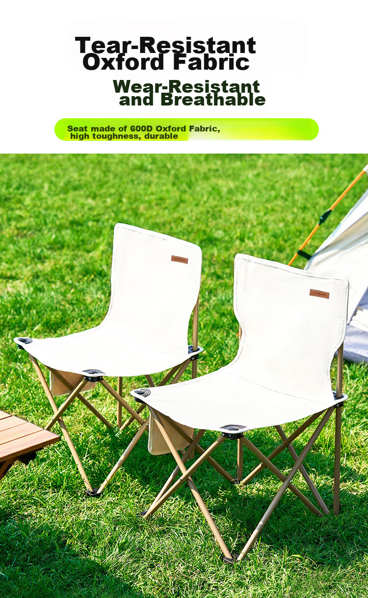 WhitePeak Outdoor Folding Table And Chairs Set with Egg Roll Table And Moon Chairs, Portable Stool Set for Patio Picnic And Street Vending 3
