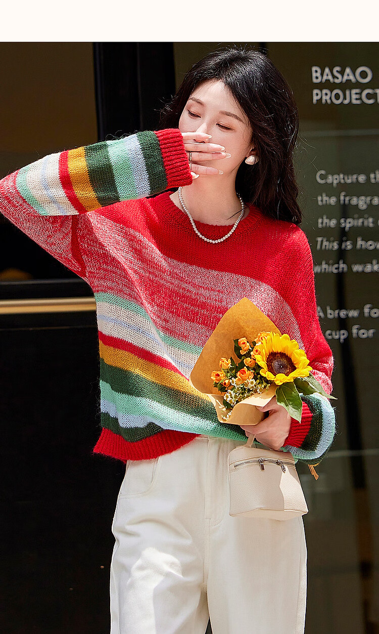DME "Dindar Art Gradient" Spring and Autumn Light Luxury Merino Wool Sweater Hidden Meat Petite Knitted Top Women's Top 8