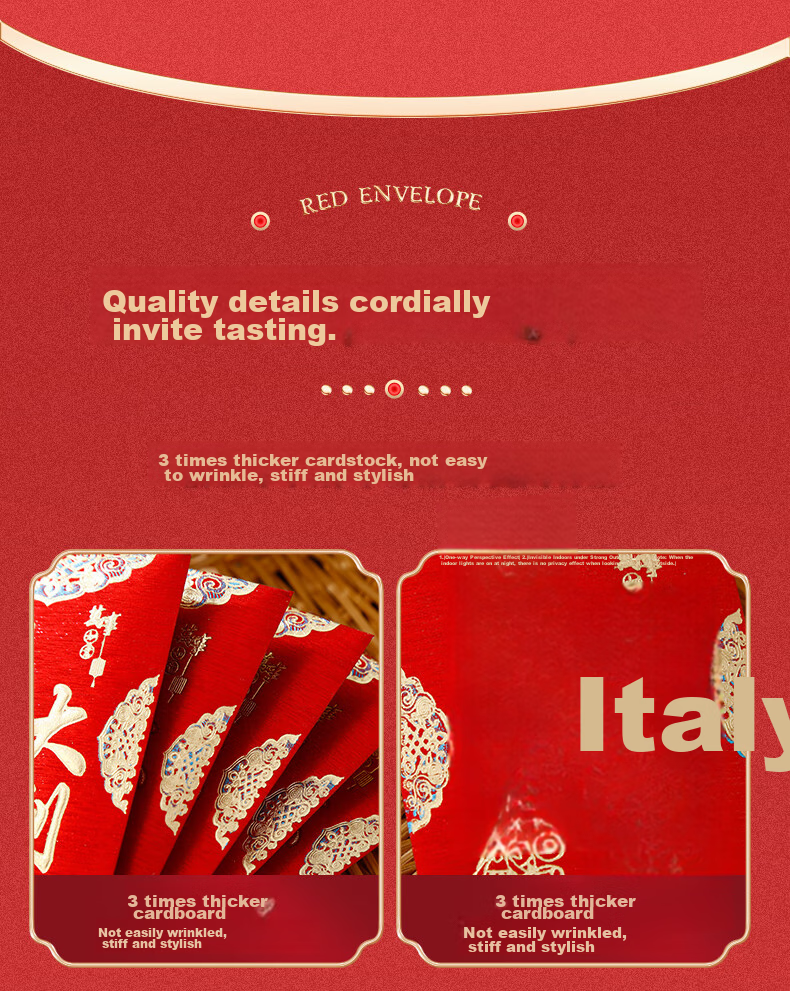 Cuitao New Year Red Envelopes, Spring Festival Lucky Money Packets for Weddings, Graduations, Housewarming, Business Openings, Construction Beginnings, Door Blocking, Red Packets, 20 Pieces 6