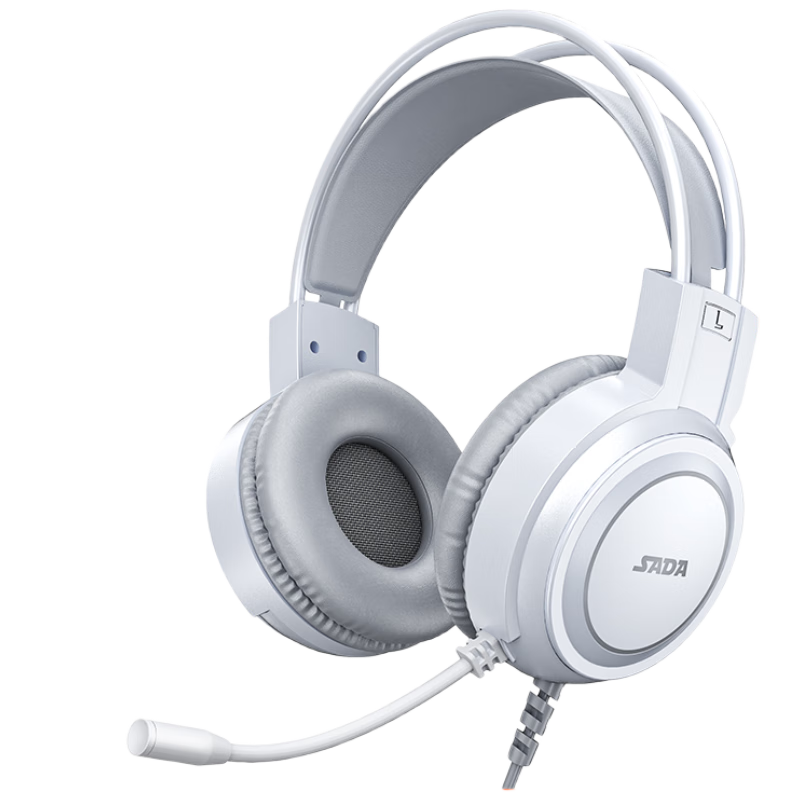 Saida Gaming Headset with Microphone, Over-Ear Design for E-Sports, Internet Cafes, Gaming, Sound Positioning, Music, Online Classes, Live Streaming, 3.5MM Wired Computer Headphones H-08