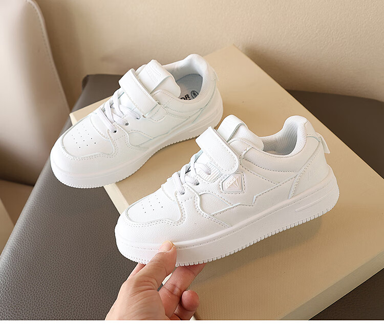 Warrior Children's Shoes, Kids' Sneakers for Boys And Girls, Versatile White Casual Shoes, WZ(CL)-0867, White, Size 38 1