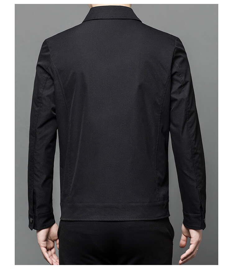 Aidengbao Edenbo Men's Business Jacket, Autumn And Winter Lapel Casual Hidden Button Jacket, Black, 190/104A(4XL) 10