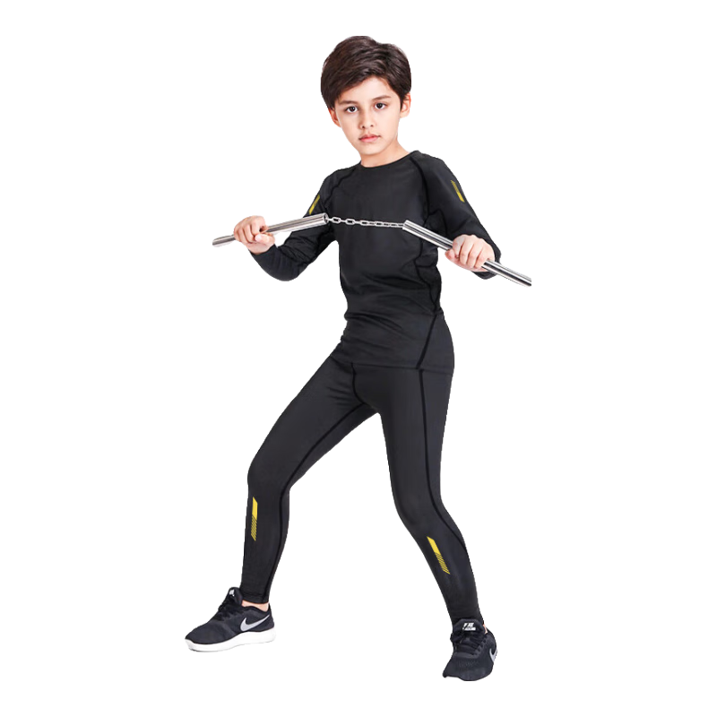 FANDIMU Kids Fleece-Lined Sports Set Two-Piece Track Training Fitness Wear Youth Running Breathable Basketball Outfit