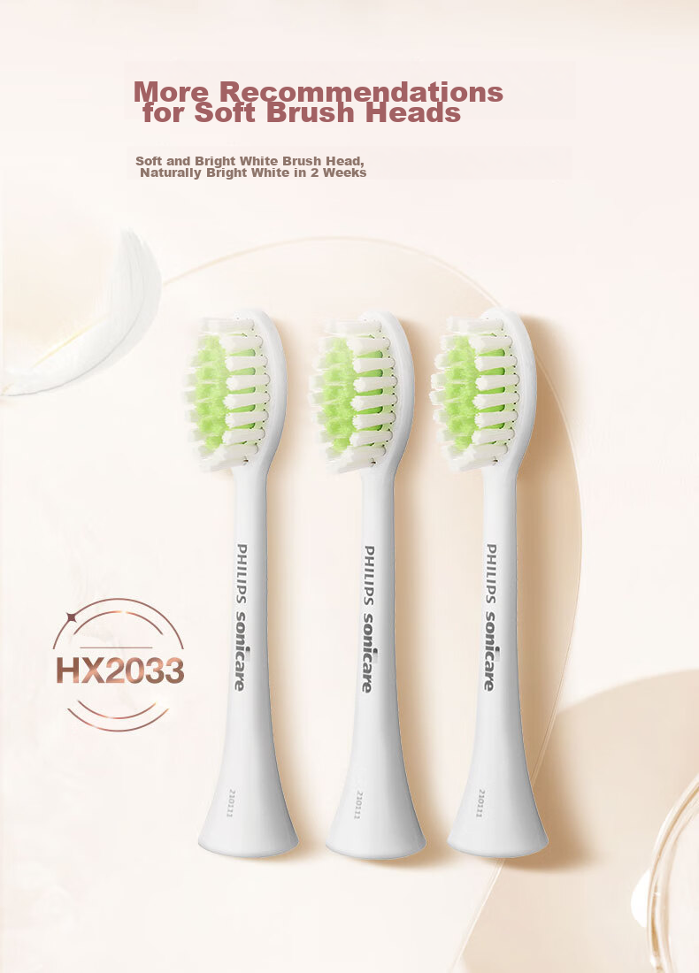 PHILIPS Electric Toothbrush Heads, New Flexible Small Brush Heads, DuPont Bristles, 3-Pack HX2013/03 Red, Compatible with HX2491 Hydrotherapy Brush Series, Gentle Series 4