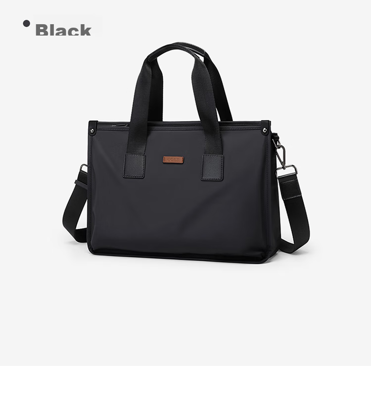 GOLF Business Briefcase for Men, Large Capacity Handbag, Fits 15-Inch Laptop, Multiple Compartments, Casual Horizontal Style, Shoulder Crossbody Bag for Men, Black, Gift for Boyfriend Or Father 18