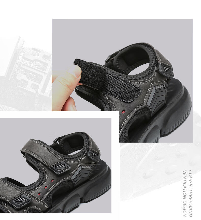 Huili Men's Sandals, Summer Versatile Comfortable Soft-Soled Slippers, Fashionable Outdoor Beach Shoes for Men, 0232 Black Size 41 7