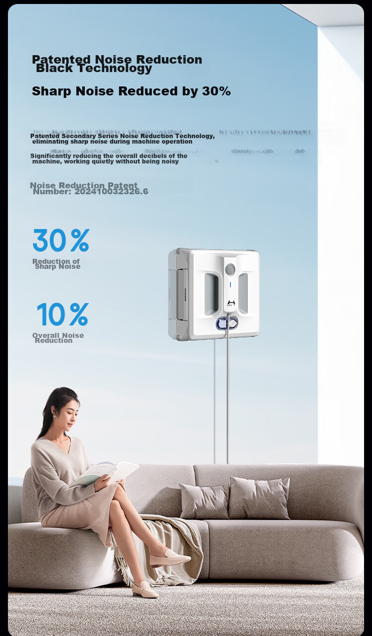 Hete Window Cleaning Robot W10 [2.0 Fully Upgraded Water Wash] Fully Automatic Variable Frequency Glass Cleaner for High-Rise Exterior Windows, Home Use Glass Cleaning Tool, Window Cleaning Device for Large Apartments with Edge Cleaning Functio 23