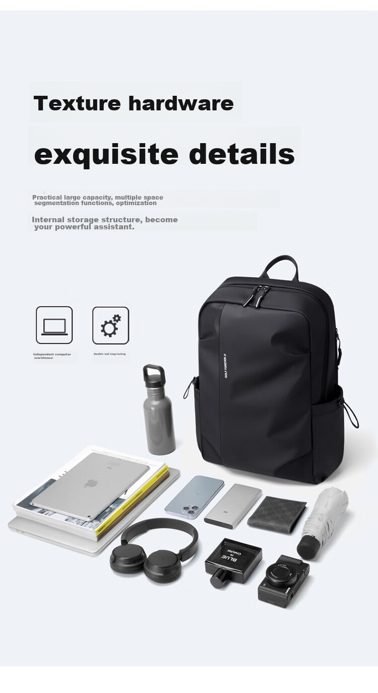 GOLF Backpack for Men And Women, Travel Laptop Bag, 15.6-Inch Computer Schoolbag, Casual Commute Business Trip Backpack 6