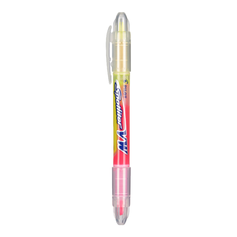 PILOT Dual-Tip Highlighter Pen, Liquid Ink Fluorescent Marker, Non-Bleeding Marking Pen for Students, SVW-15SL Dual-Tip Fluorescent Pen-Yellow/pink Single Pe
