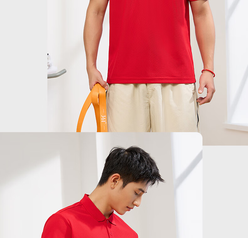 361° Men's Short Sleeve T-Shirt Spring Summer Sports Quick-Dry Running Fitness Polo Shirt 652624109H-5 28