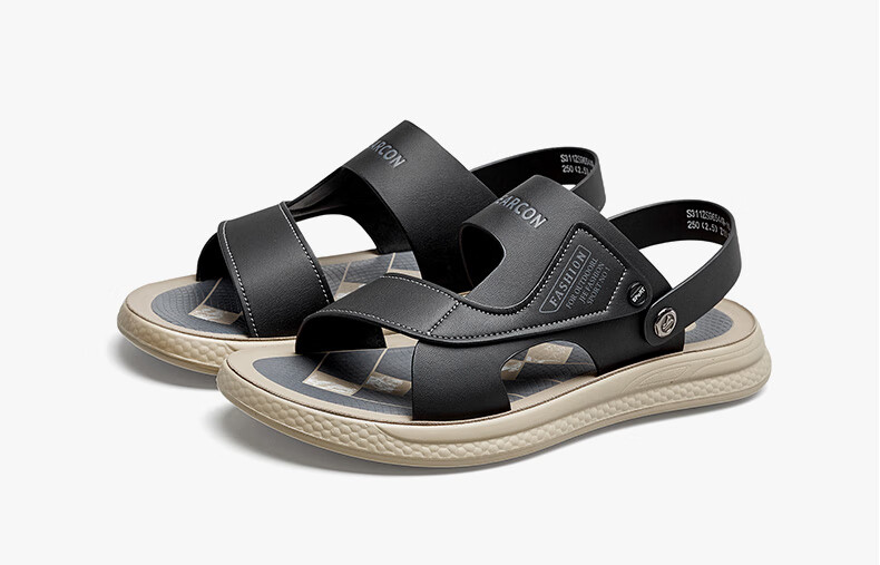 Yierkang Men's Sandals, Soft-Soled Comfortable Versatile Casual Open-Toe Two-Way Slippers for Men, 61893W, Brown, Size 38 14