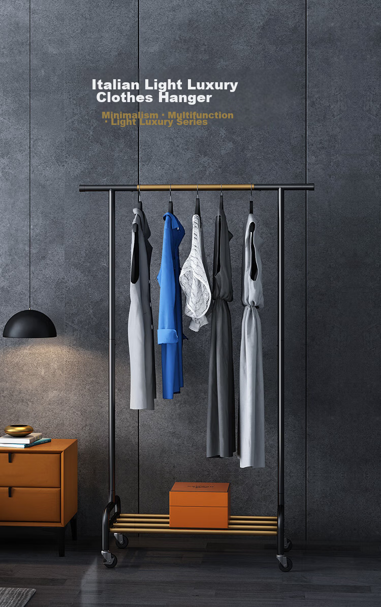 Yicainianhua Coat Rack, Floor-Standing Clothes And Hat Stand, Luxurious Bedroom Coat Hanger, Thickened Drying Rod, Multifunctional Bag Hanger, 2172-GDB 2