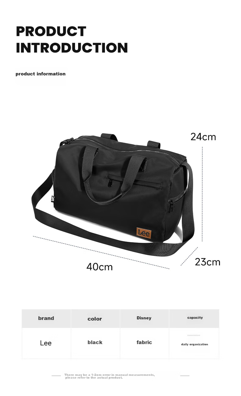 Lee Shoulder Bag for Men, Large Capacity Fitness Bag with Wet And Dry Separation, Travel Bag, Simple Crossbody Bag for Business Trips And Luggage Storage 3