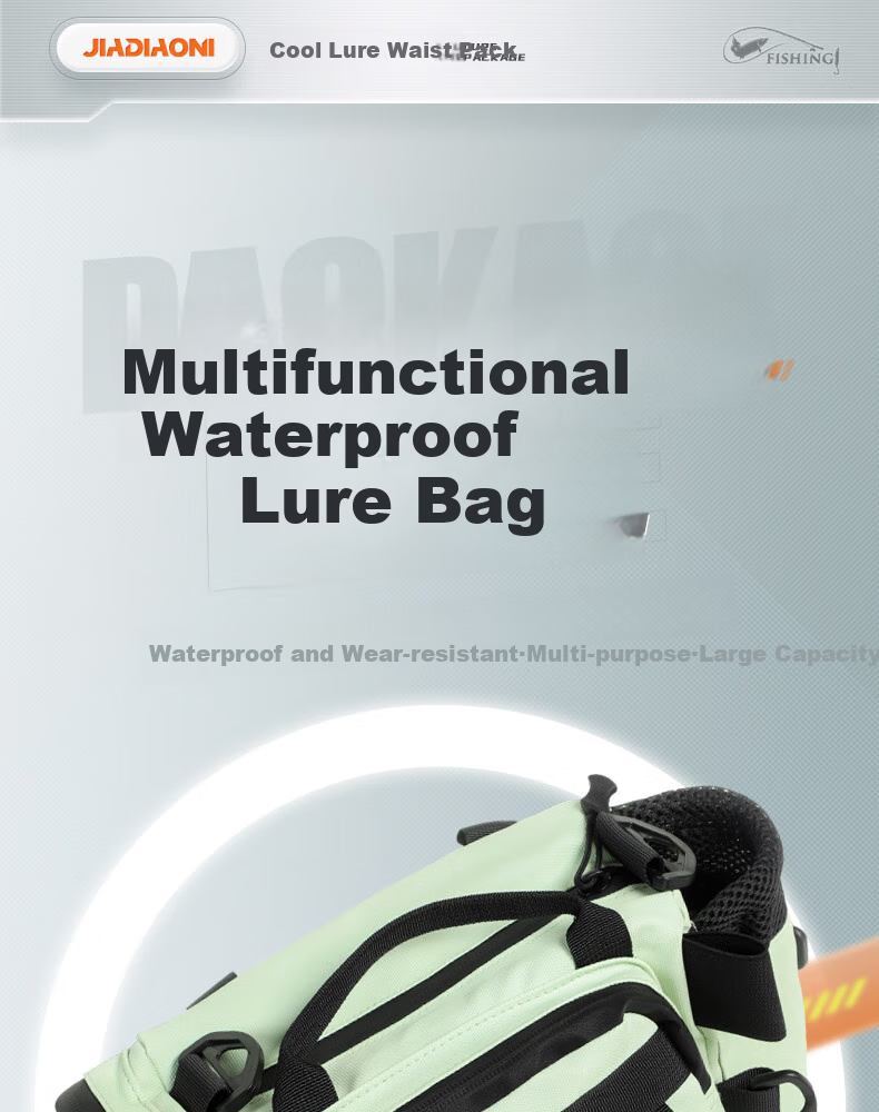 JIADIAONI Lure Fishing Bag, Multifunctional Waist Pack, Fishing Tackle Bag, Single Shoulder Crossbody, Specialized Lure Fishing Tackle Storage Bag 1