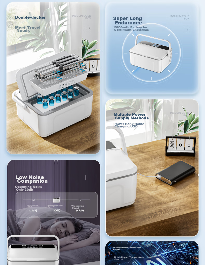 Chaoguo Insulin Cooler Box, Portable Mini Refrigerator, Car Fridge, Growth Hormone Medicine Storage Cooler 4