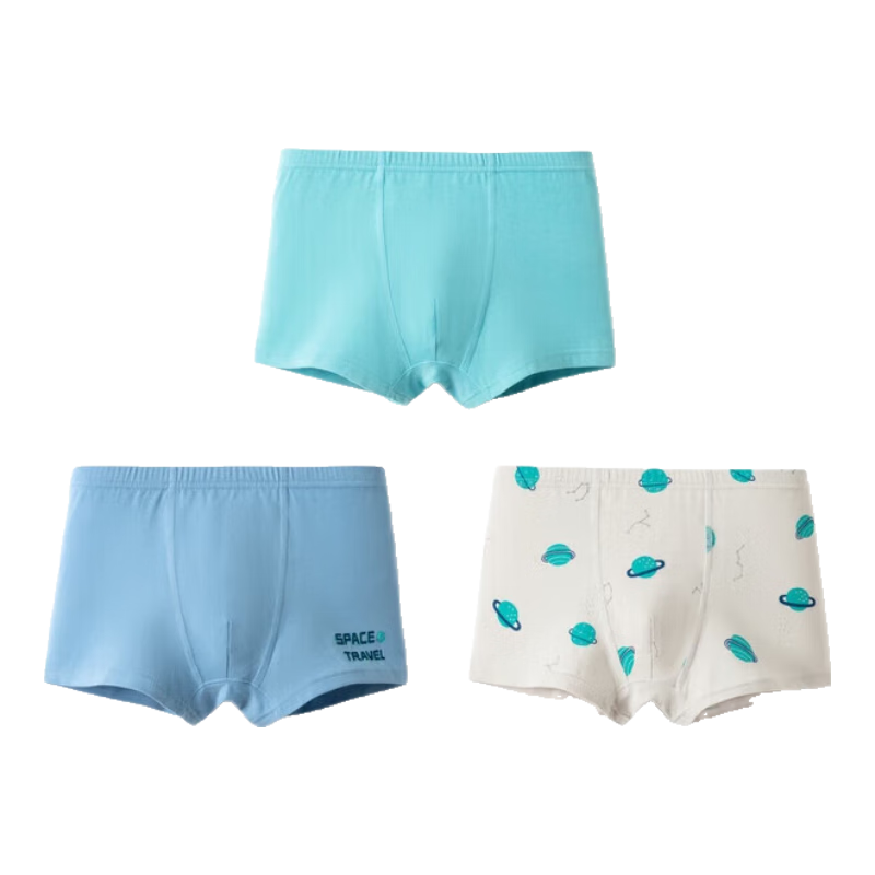 BALABALA Boys' Cotton Boxer Briefs Class A Children's Underwear for Toddlers And Older Kids, Four-Corner Shorts, Pack of Three, 208924170121