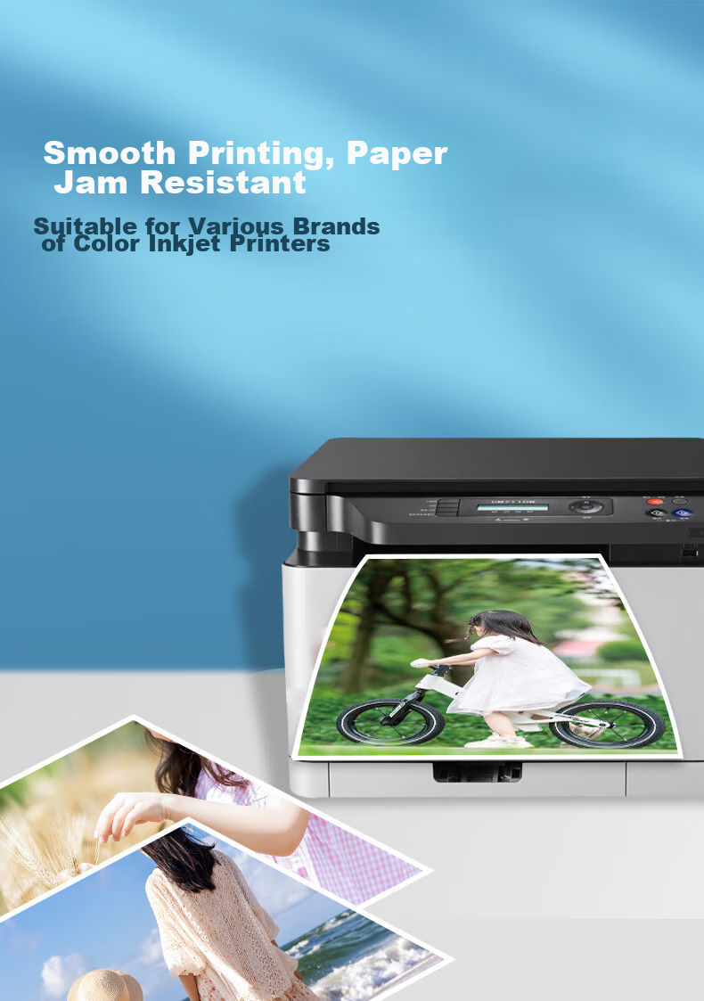 Youbili High-Definition Photo Printing Paper 240g, Photo Paper 7-Inch Color Inkjet Photo Paper 5R, 50 Sheets/Pack, 7153 8