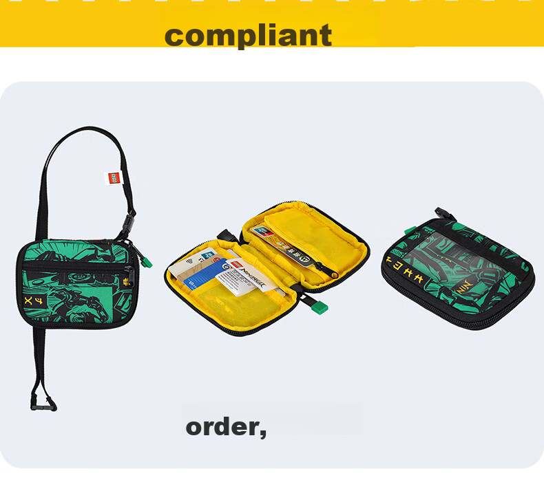 LEGO Card Holder Coin Purse Children's Bus Card Holder Neck Strap Easy-To Buckle Phantom Ninja Green 20063 10