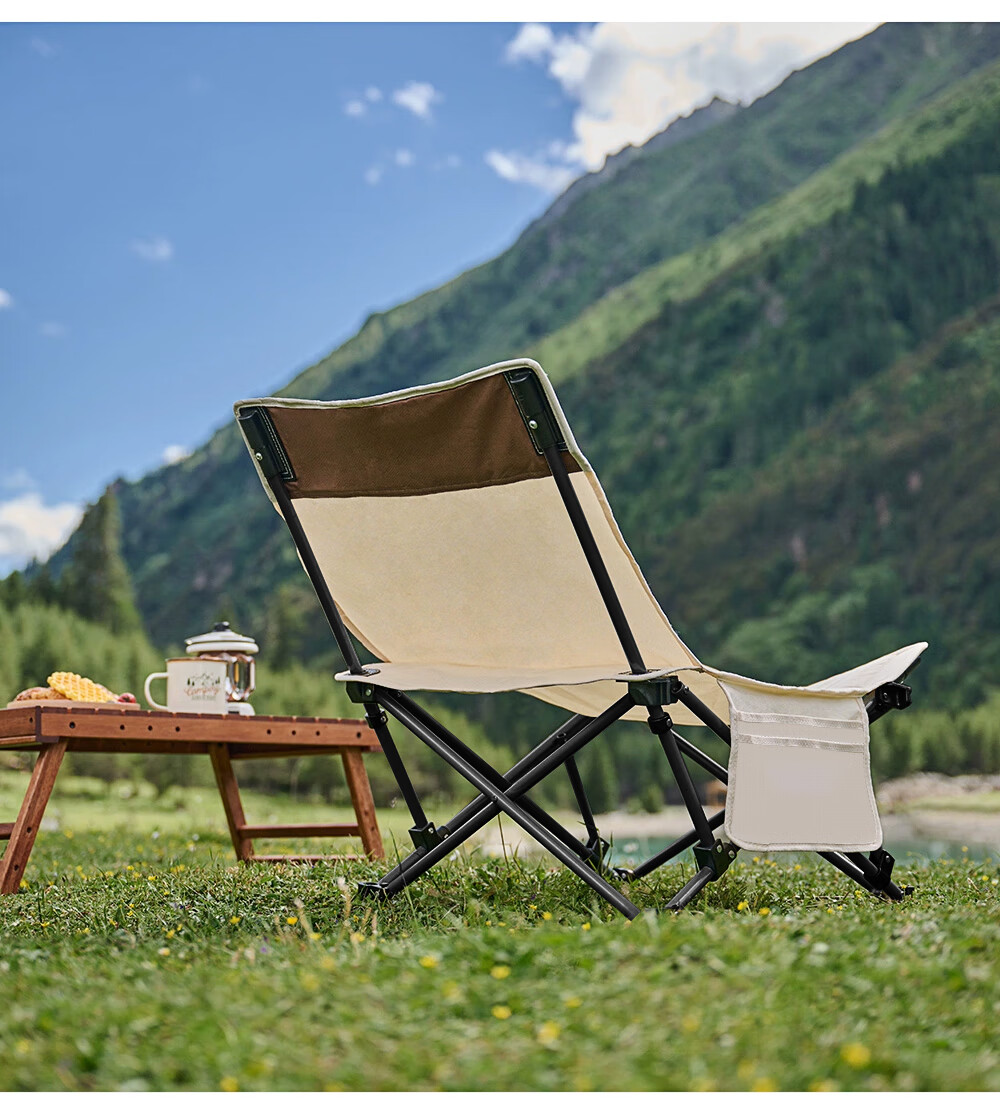 Xiao Mo Folding Recliner Chair with Padding Moon Chair Outdoor Portable Camping Chair Office Lazy Nap Folding Bed 15