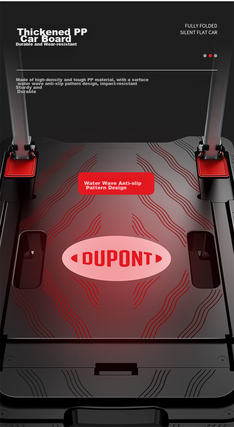 DU PONT Nai'an Series Flatbed Cart, Household Hand-Pulled Trolley, Moving And Cargo Transport, Fully Foldable Cart, Load Capacity 400 Ji 1