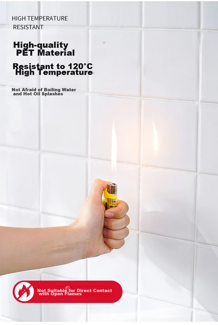 Jinlongxing Kitchen Oil-Proof Sticker, Cabinet Waterproof And Moisture-Proof Adhesive, Hanging Cabinet Wall Transparent Self-Adhesive Heat-Resistant Protective Film, 5 Meters 8