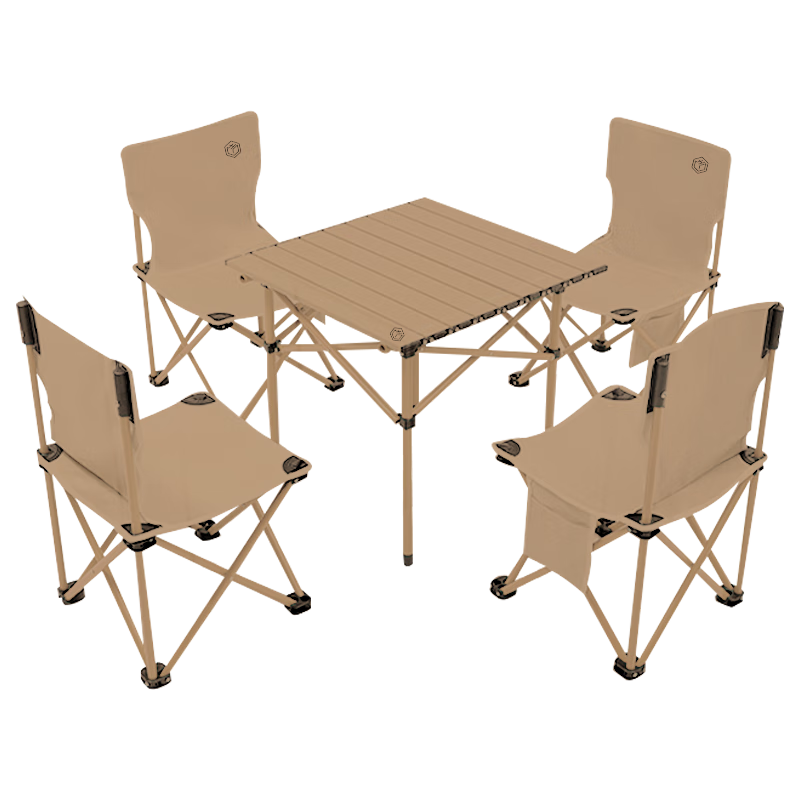 JD Original Outdoor Folding Table And Chair Set, One Table with Four Chairs, Camping Table And Chairs, Foldable Table, Foldable Chairs, Complete Picnic Equipment Set