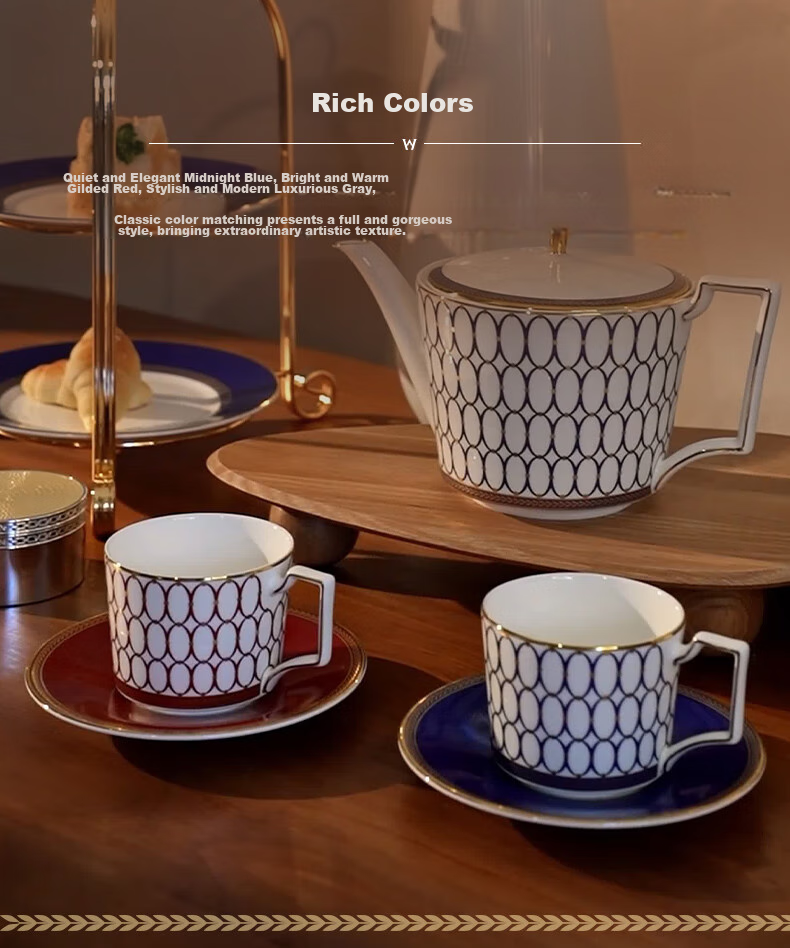 Wedgwood Mid-Autumn Festival Gift, Golden Powder Years Midnight Blue, 2 Cups And 2 Plates, Bone China Coffee Cups And Saucers, Afternoon Tea, Aesthetically Pleasing Coffee Cups 5