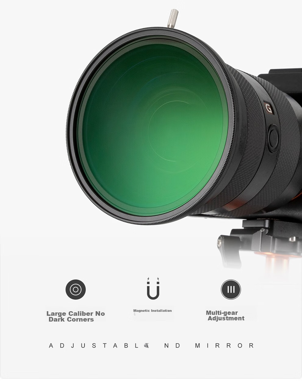 Kase Magnetic Neutral Density Filter, Adjustable ND3-1000, 1.5-10 Stops, 77mm ND Filter, Medium Gray Density Filter, Low Color Temperature, Long Exposure, Water Flow, Slit Slow Shutter 3