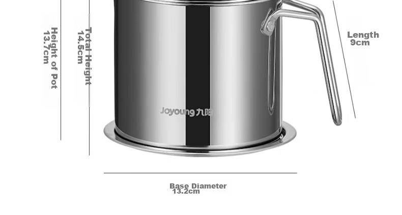 Joyoung Oil Dispenser, 304 Stainless Steel, Household Oil Strainer, Oil Storage Bottle, Kitchen Essential Tool, 1.8L 28