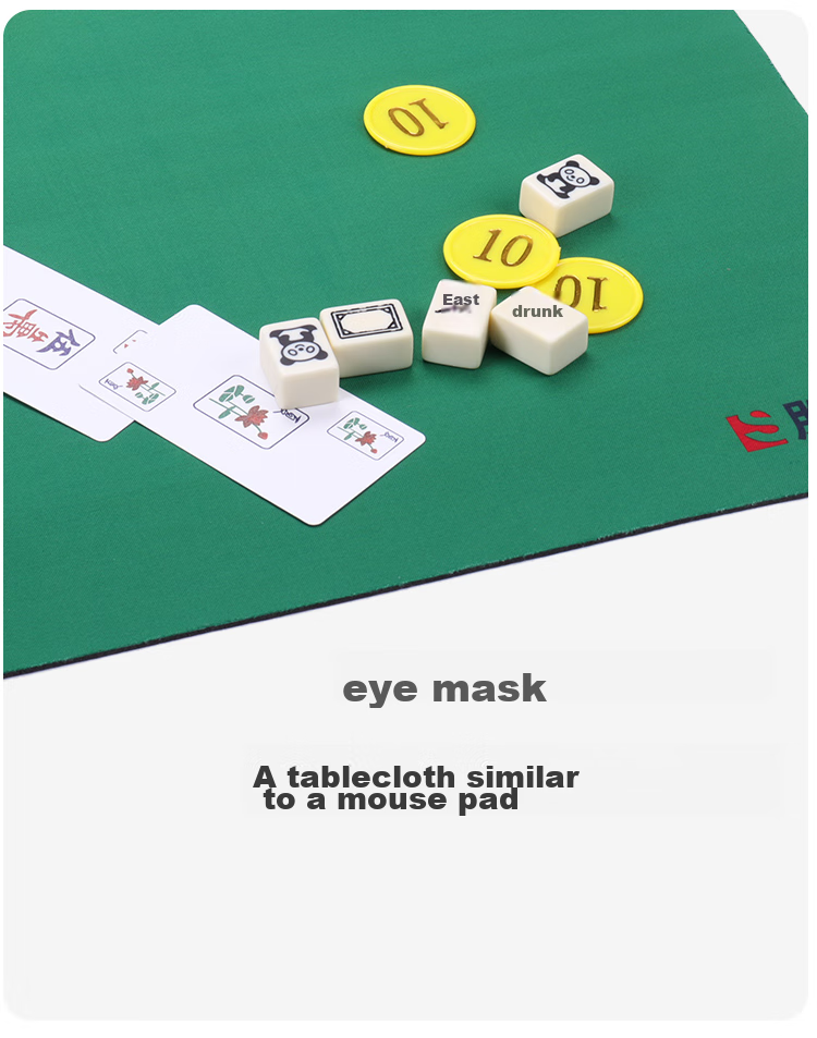 Shenglv Mahjong Table Mat Rubber Mahjong Pad, 85cm Table Game Poker Tablecloth, Non-Slip Waterproof Table Cover, Cuttable, Gree 5