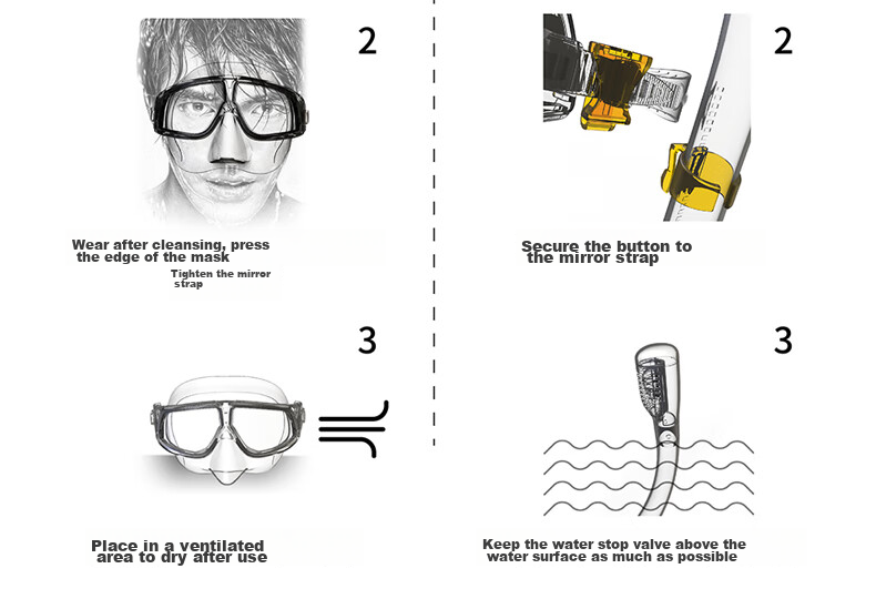 WATERTIME / Shuichuan Diving Mask, Snorkeling Goggles with Integrated Nose Bridge, Swimming Glasses, Anti-Choking Water Equipment, Diving Mask 21