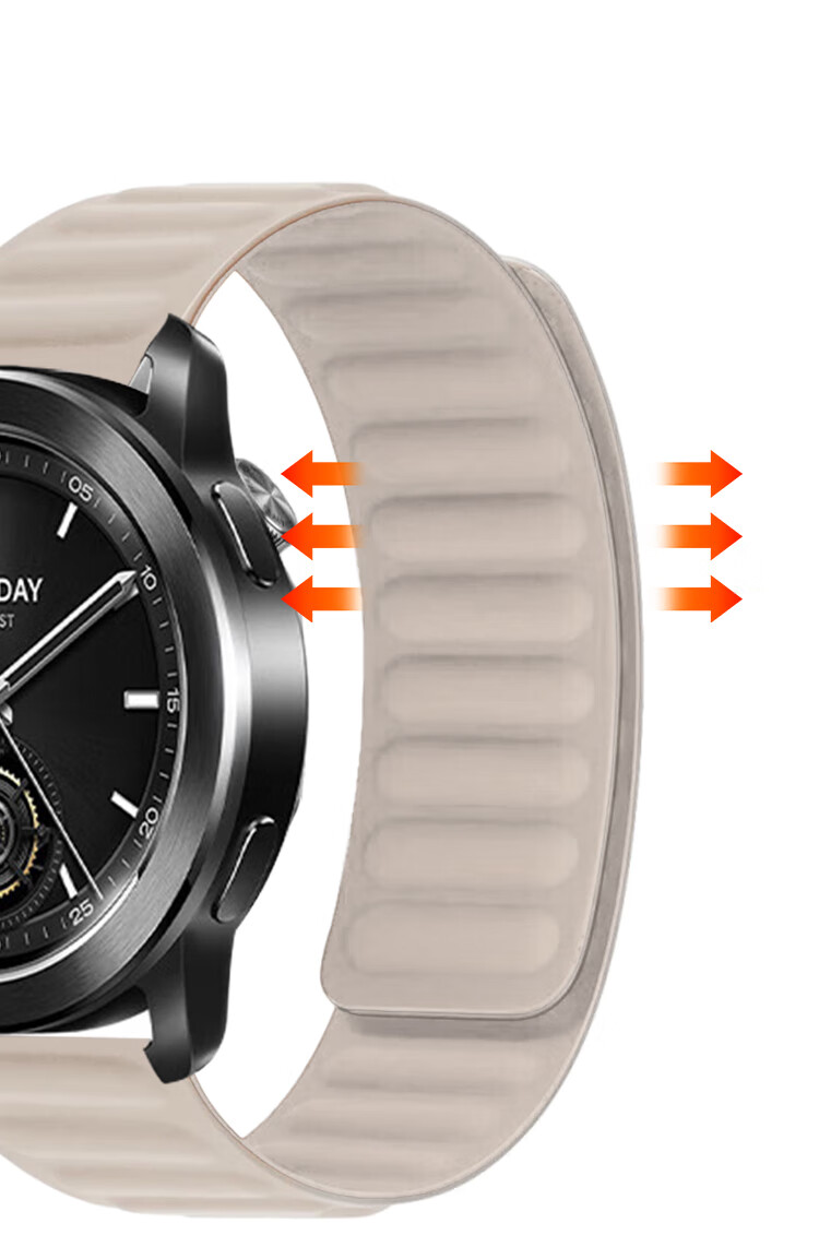 ESCASE Xiaomi Watch Strap Magnetic Silicone, Compatible with WatchS4/S3/S2/S1/S1Pro/Color2, Comfortable Strap for Men And Women, Universal Wristband, Suitable for 46mm Dial, Starlight Color 5