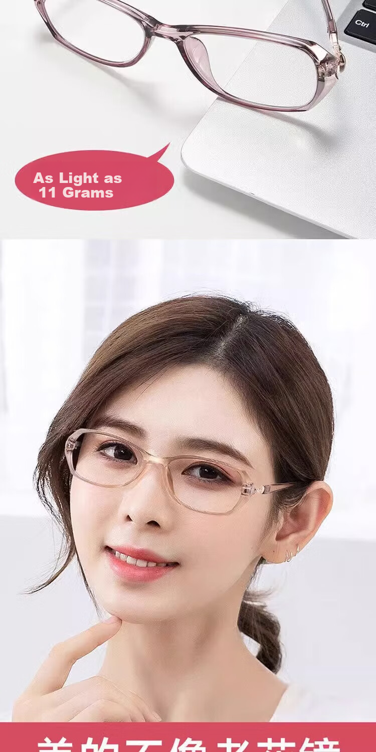 GOGOSOON Ultra-Light High-Definition Reading Glasses for Women, Anti-Blue Light, Fashionable, Youthful Appearance, Comfortable Presbyopic Glasses for Middle-Aged And Elderly, Father's Glasses 1